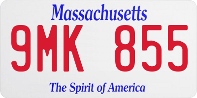 MA license plate 9MK855