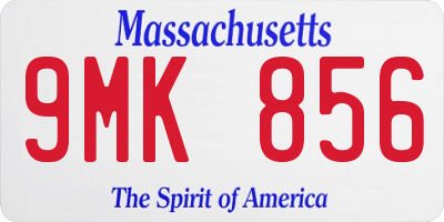 MA license plate 9MK856
