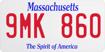 MA license plate 9MK860