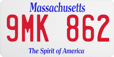 MA license plate 9MK862