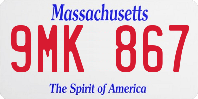 MA license plate 9MK867