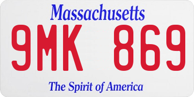 MA license plate 9MK869