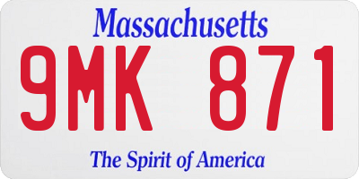 MA license plate 9MK871