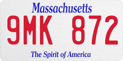 MA license plate 9MK872