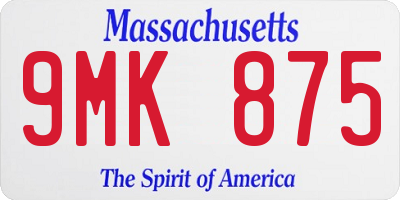 MA license plate 9MK875