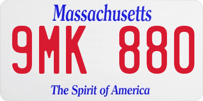 MA license plate 9MK880