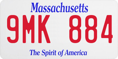 MA license plate 9MK884