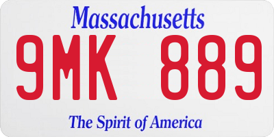 MA license plate 9MK889