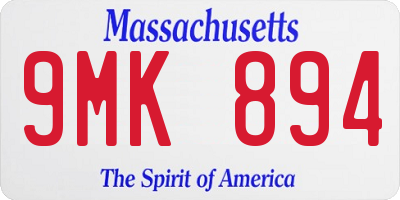 MA license plate 9MK894