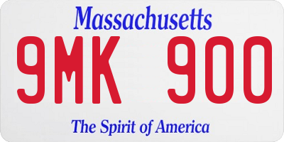 MA license plate 9MK900