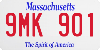 MA license plate 9MK901
