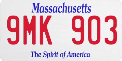 MA license plate 9MK903
