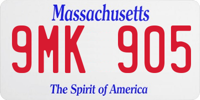 MA license plate 9MK905