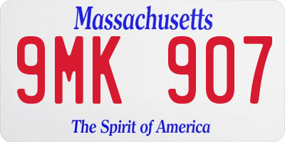 MA license plate 9MK907