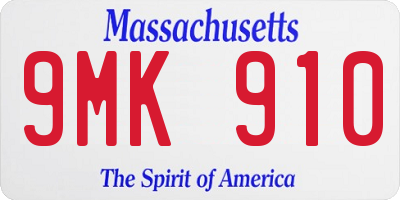 MA license plate 9MK910