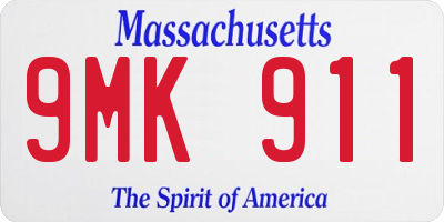 MA license plate 9MK911