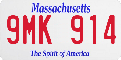 MA license plate 9MK914
