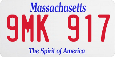 MA license plate 9MK917
