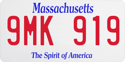 MA license plate 9MK919