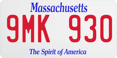 MA license plate 9MK930