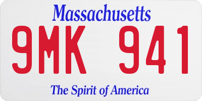 MA license plate 9MK941