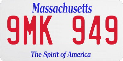 MA license plate 9MK949