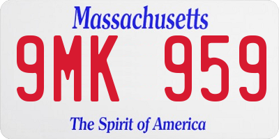 MA license plate 9MK959