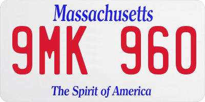 MA license plate 9MK960