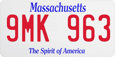 MA license plate 9MK963