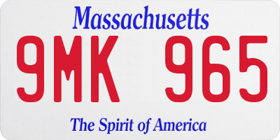MA license plate 9MK965