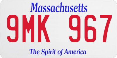 MA license plate 9MK967