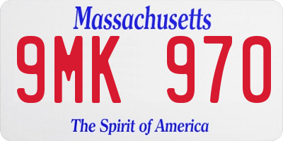 MA license plate 9MK970