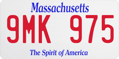 MA license plate 9MK975