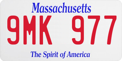 MA license plate 9MK977