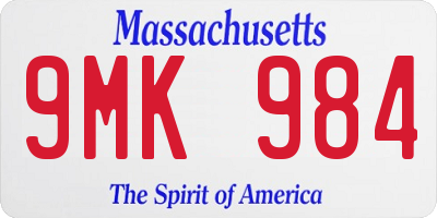 MA license plate 9MK984