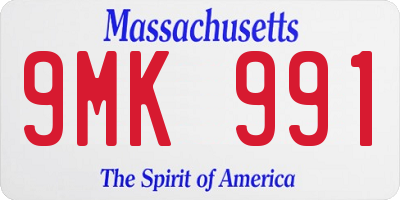 MA license plate 9MK991