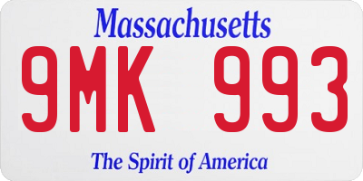 MA license plate 9MK993