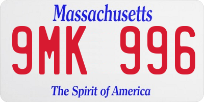 MA license plate 9MK996