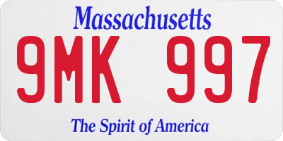 MA license plate 9MK997