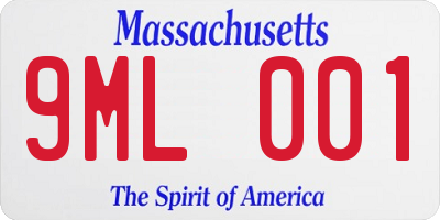 MA license plate 9ML001