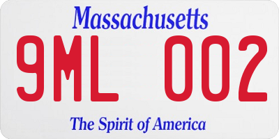 MA license plate 9ML002