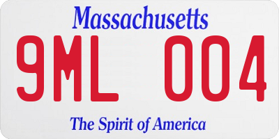 MA license plate 9ML004