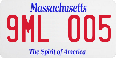 MA license plate 9ML005