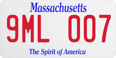 MA license plate 9ML007