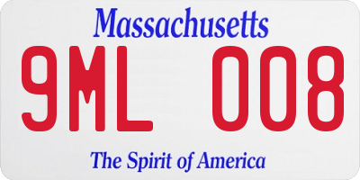 MA license plate 9ML008