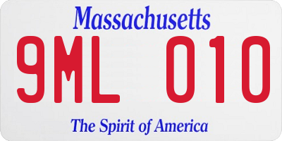 MA license plate 9ML010