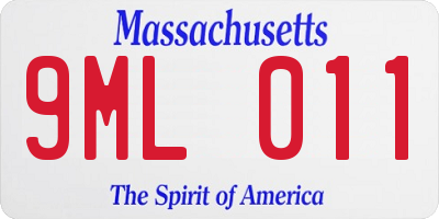 MA license plate 9ML011