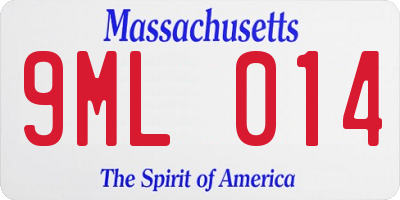 MA license plate 9ML014