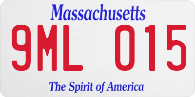 MA license plate 9ML015