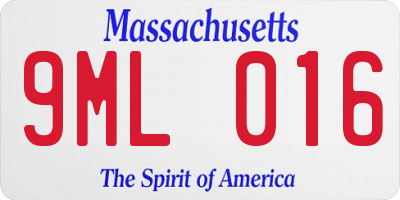 MA license plate 9ML016